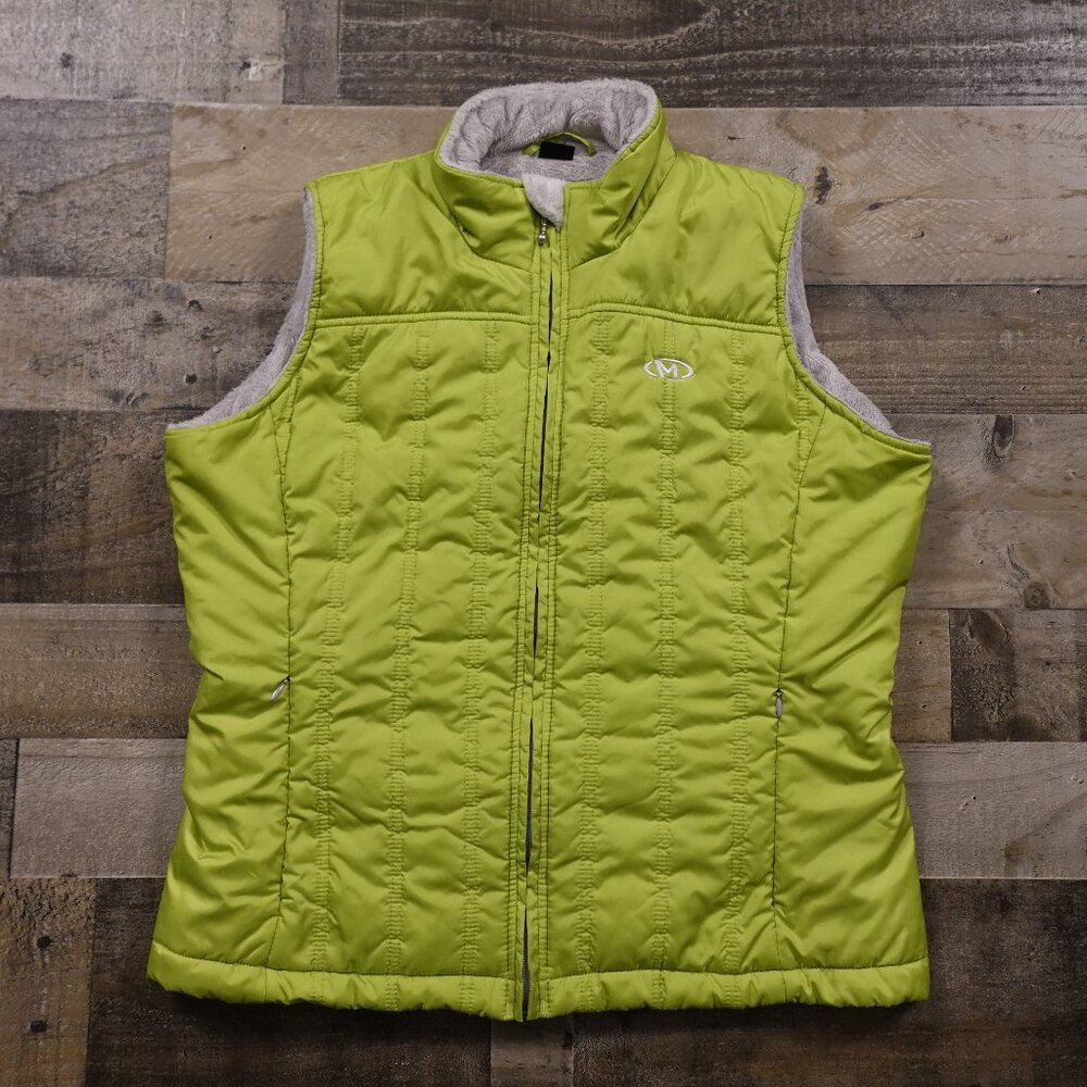 Marker vest faux‎ fur winter ski snowboarding women's large lime green
